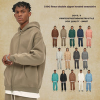 Loose Fashion Brand Hooded Men's Sweater Fleece-lined Thickened