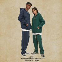 Loose Fashion Brand Hooded Men's Sweater Fleece-lined Thickened