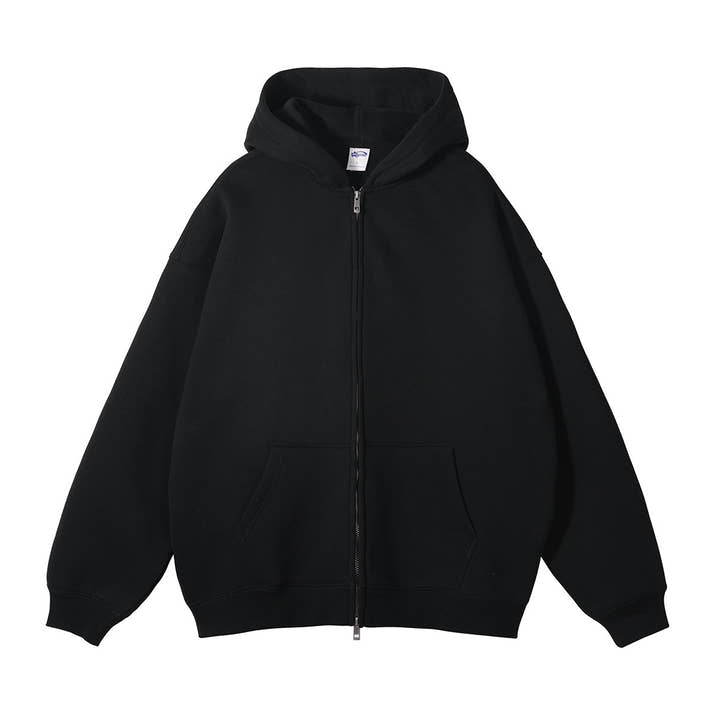 Loose Fashion Brand Hooded Men's Sweater Fleece-lined Thickened