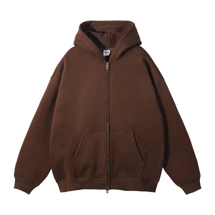 Loose Fashion Brand Hooded Men's Sweater Fleece-lined Thickened